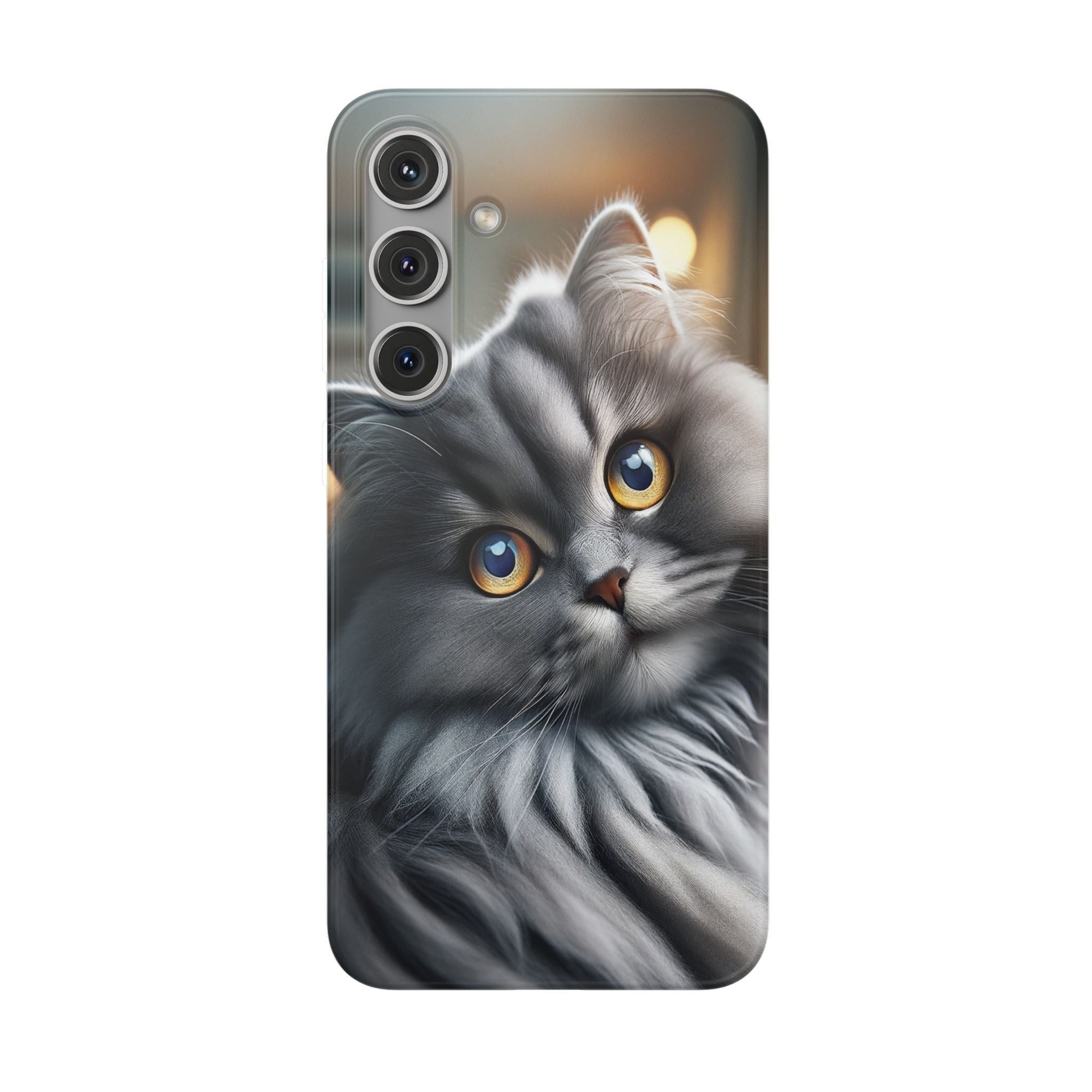 Curious, grey cat - Flexi Case (Samsung only)