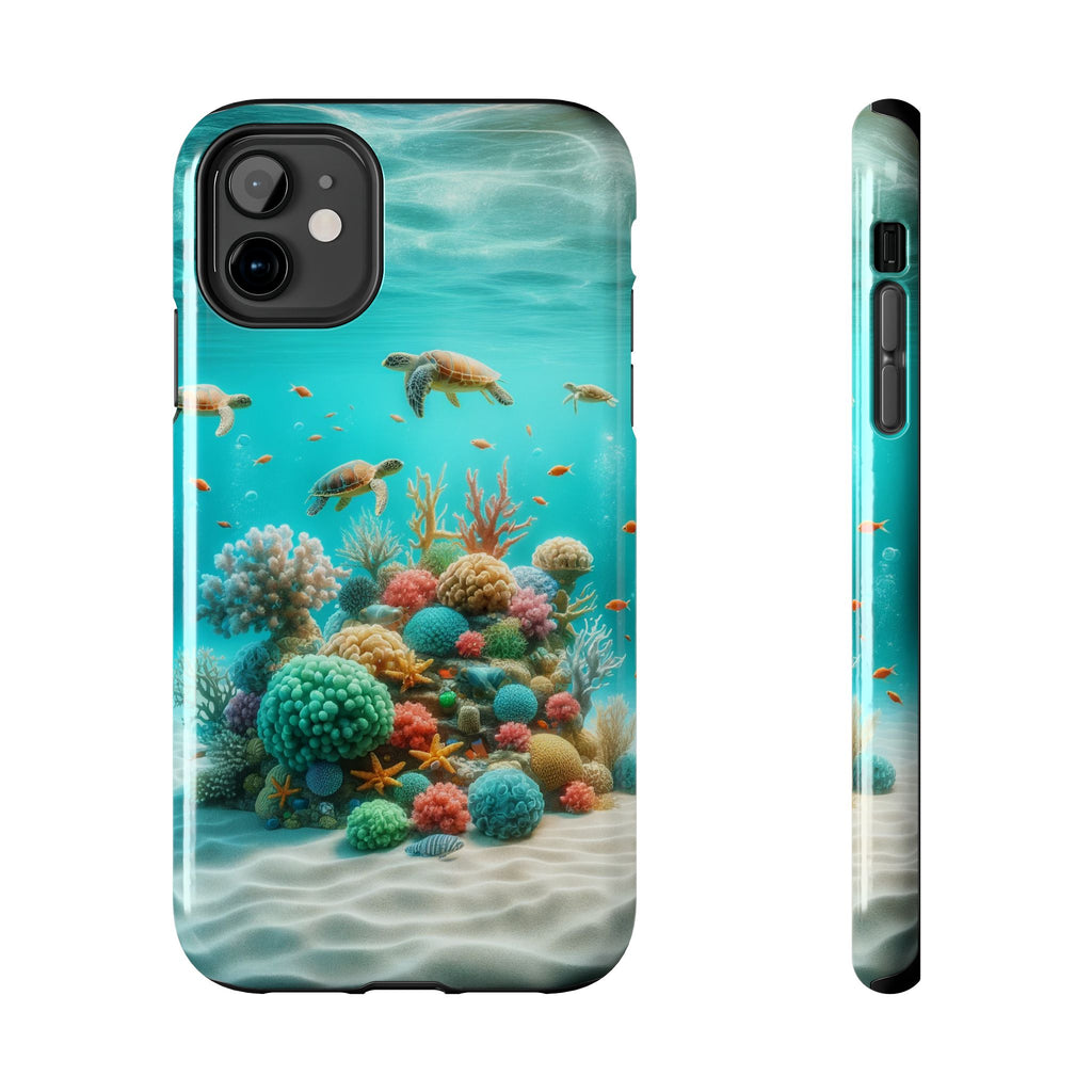 Phone Cases - Turtles on Coral Reef Design