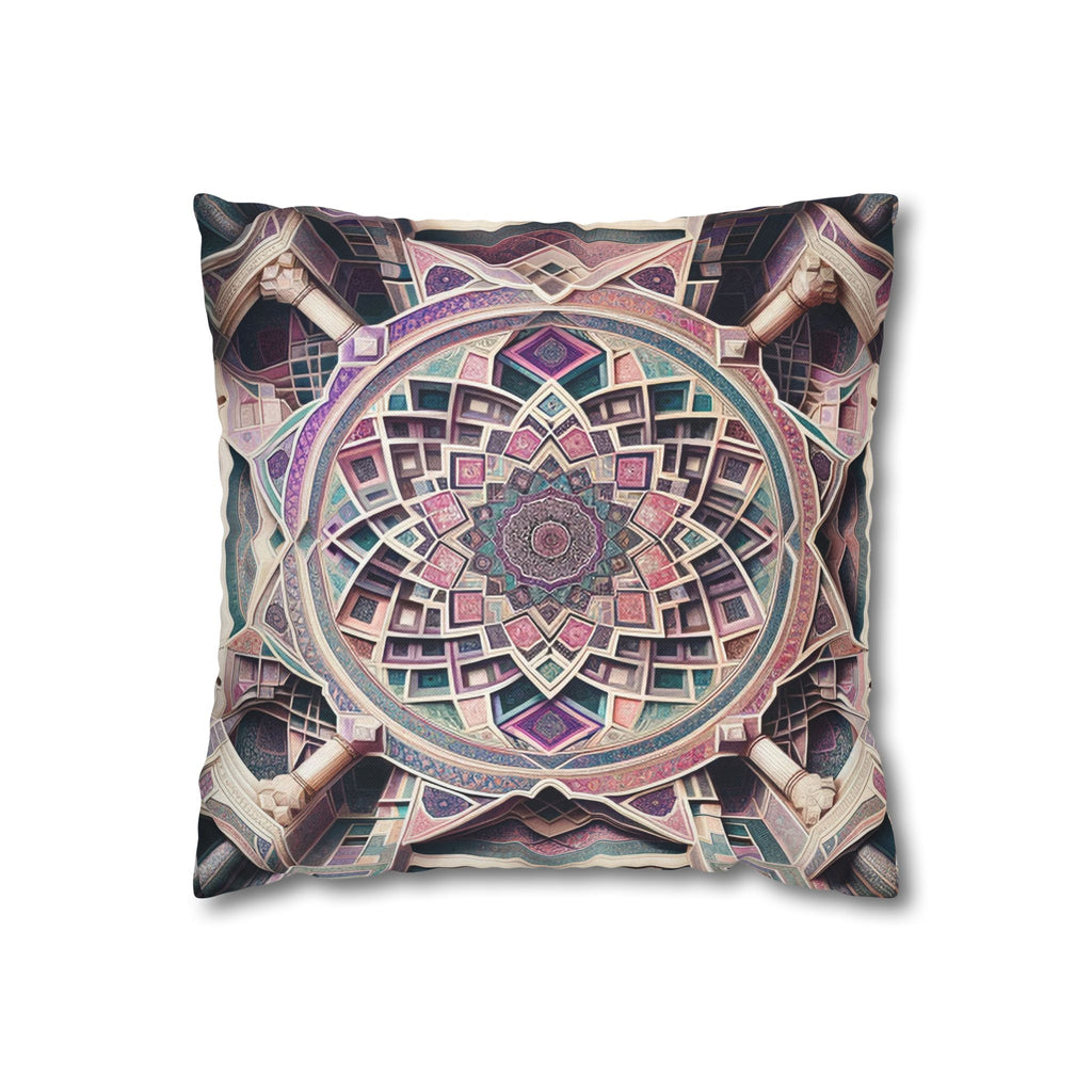 Persian art, grey-pink - Polyester Square Pillowcase