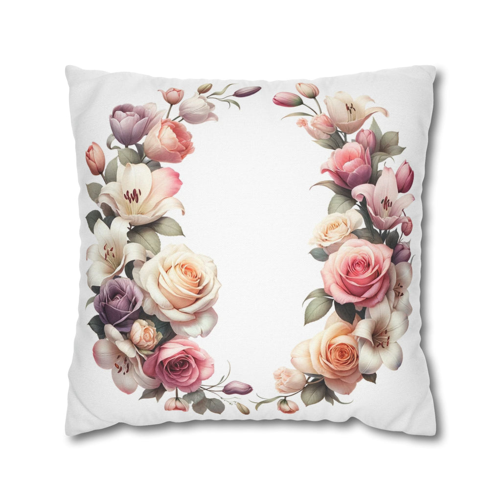 Roses on white background - Polyester Square Pillowcase