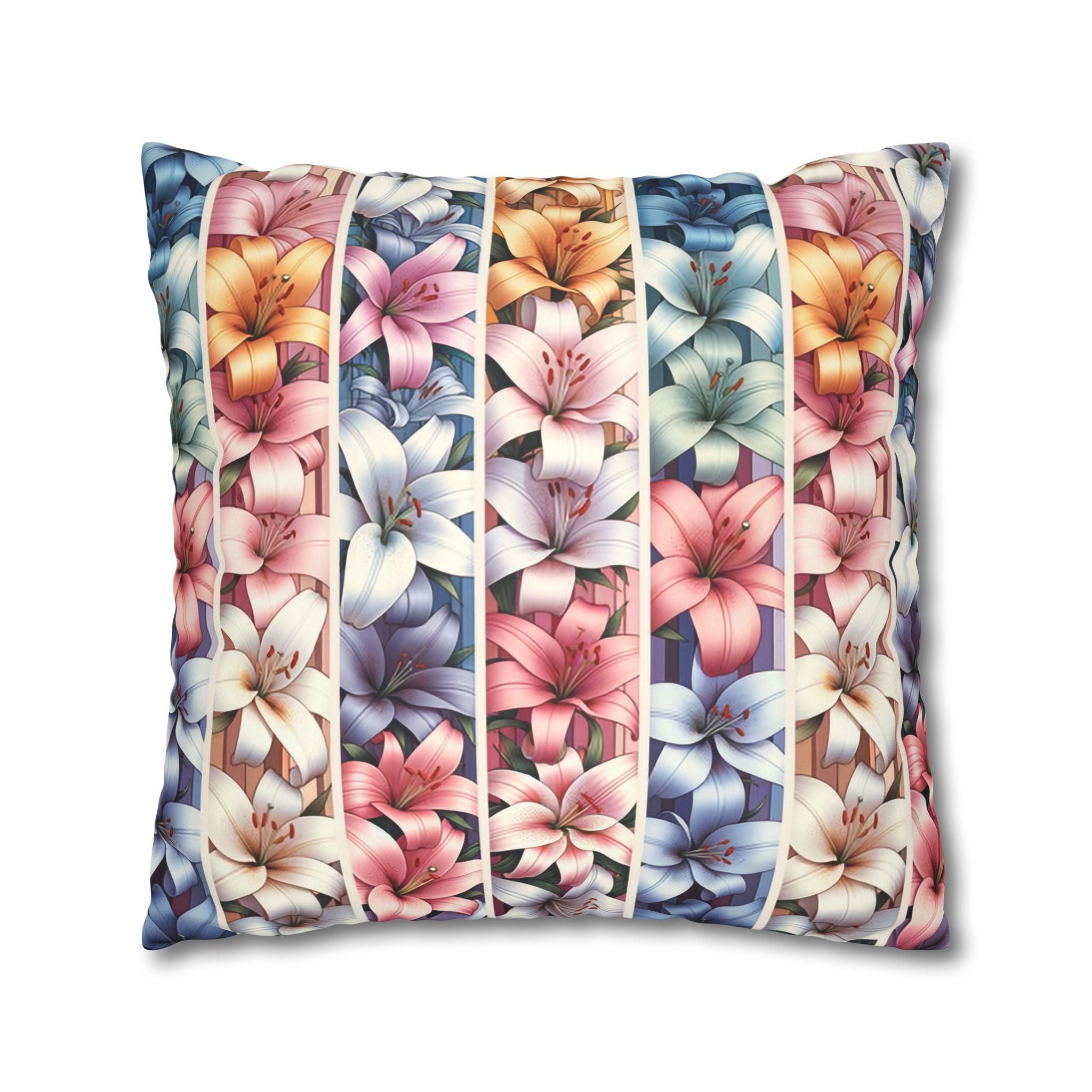 Lilies (in lines)- Suede Square Pillowcase