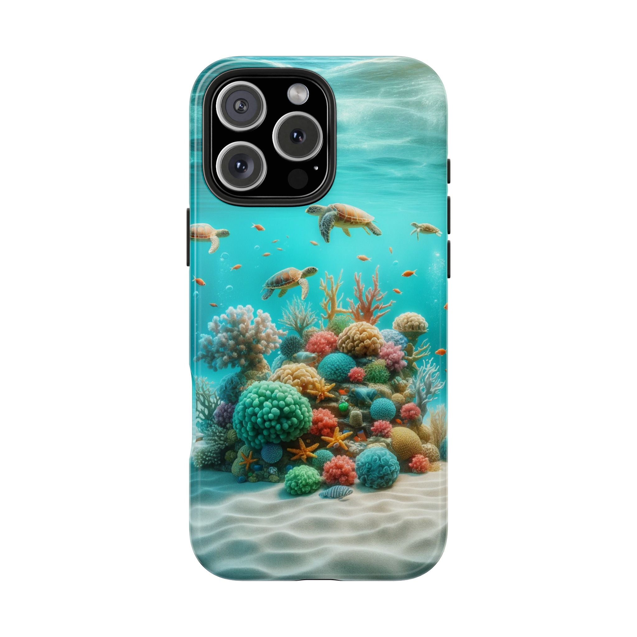 Phone Cases - Turtles on Coral Reef Design