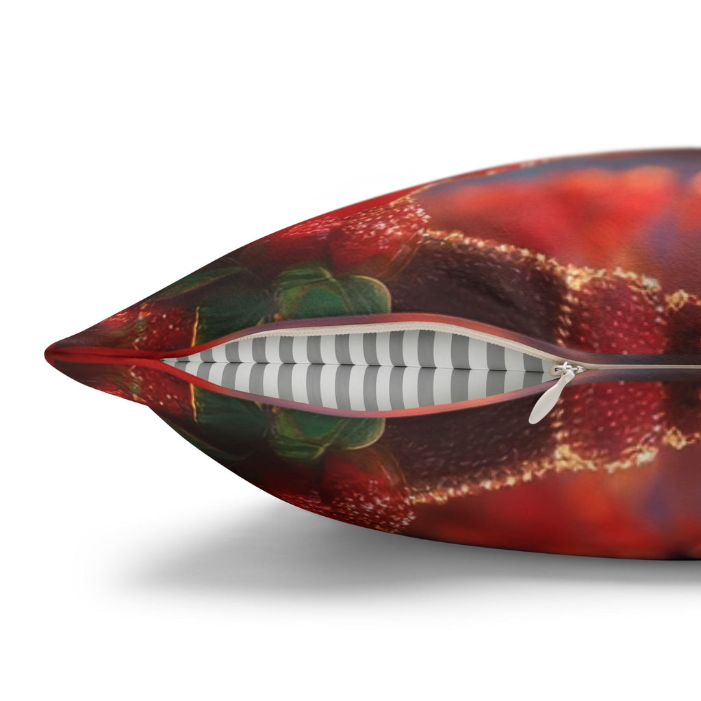 Red diamond flowers (in sunset) - Suede Square Pillowcase