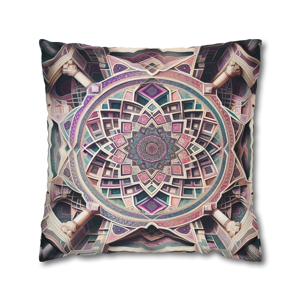 Persian art, grey-pink - Polyester Square Pillowcase