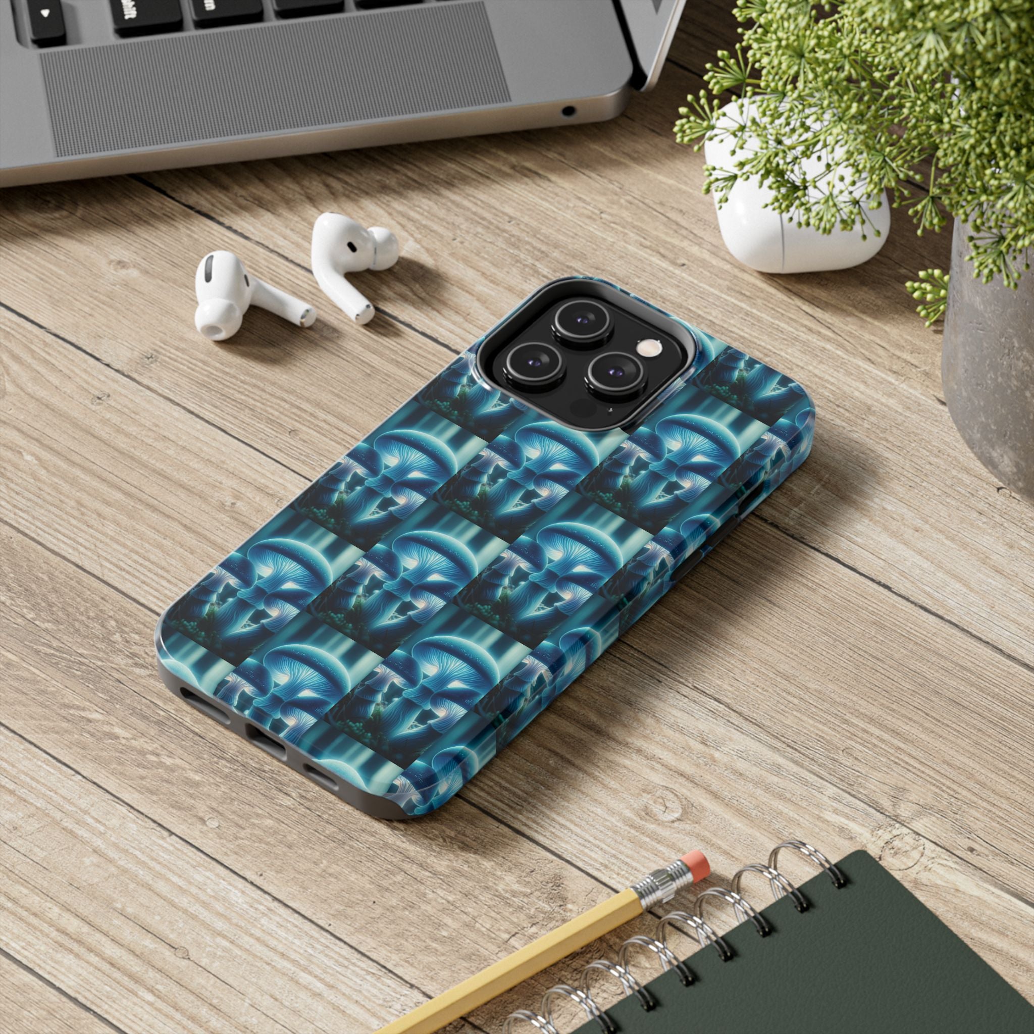 Blue Mushrooms - Tough Phone Case