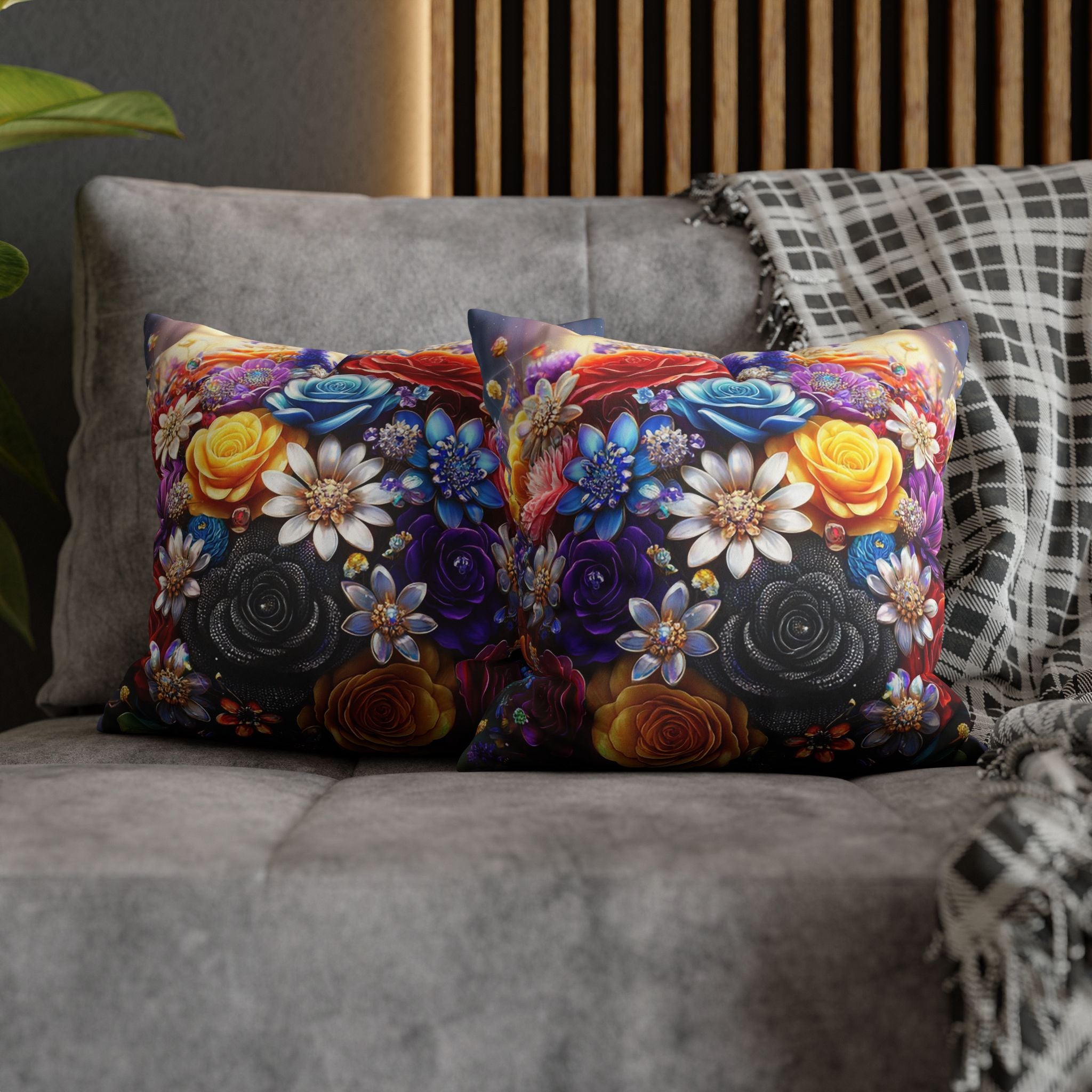 Bouquet of colourful flowers (in the sun) - Suede Square Pillowcase
