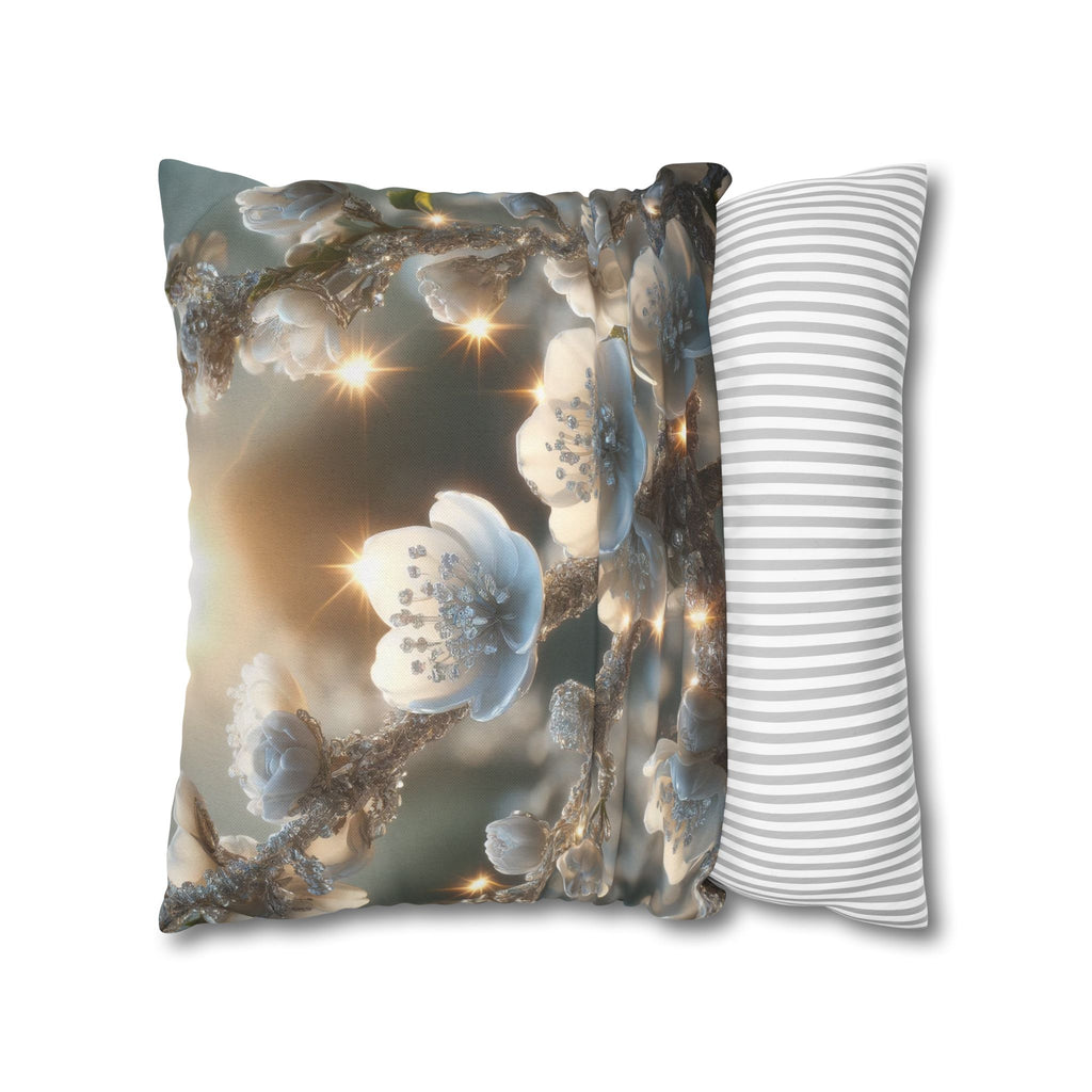 Small white flowers - Polyester Square Pillowcase