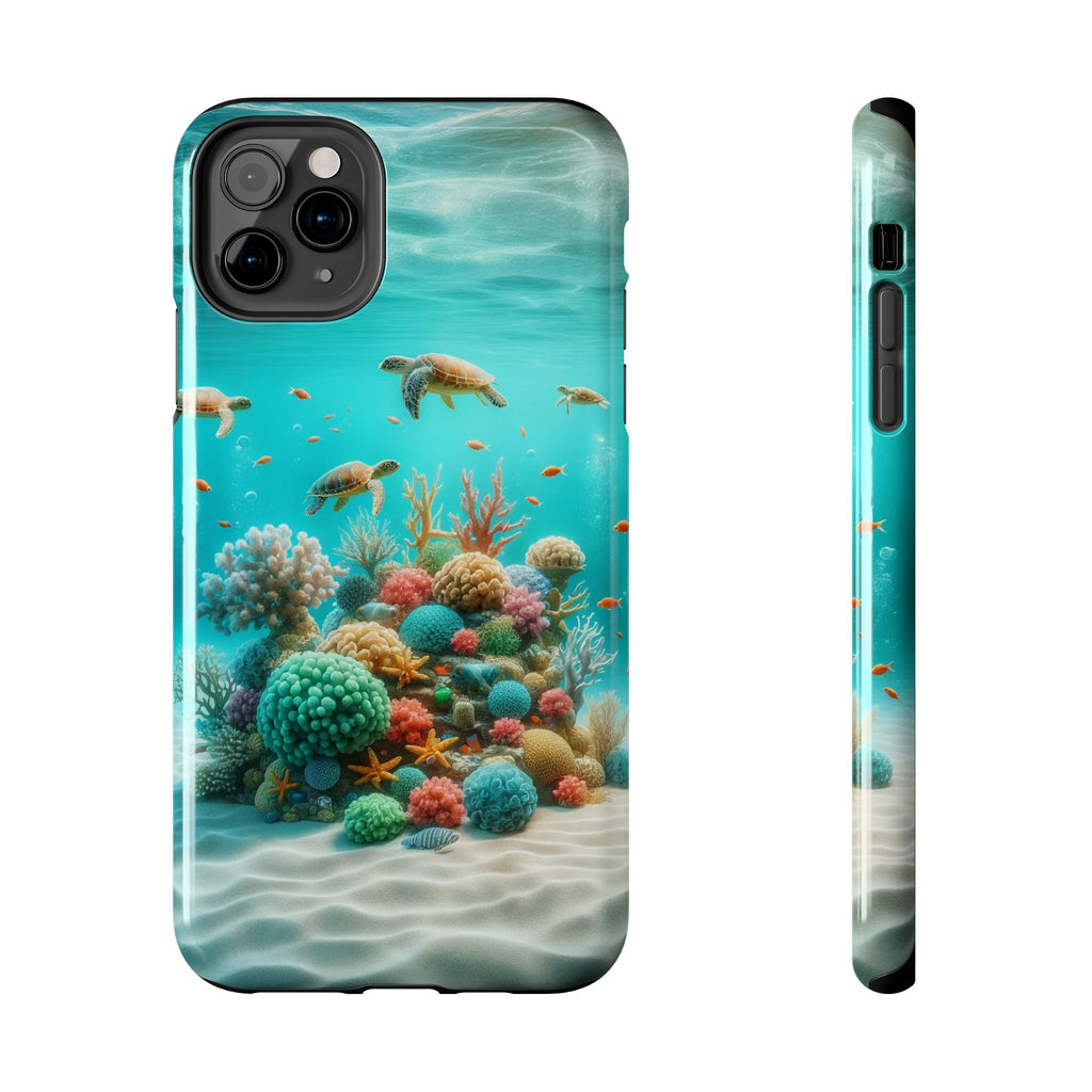 Phone Cases - Turtles on Coral Reef Design