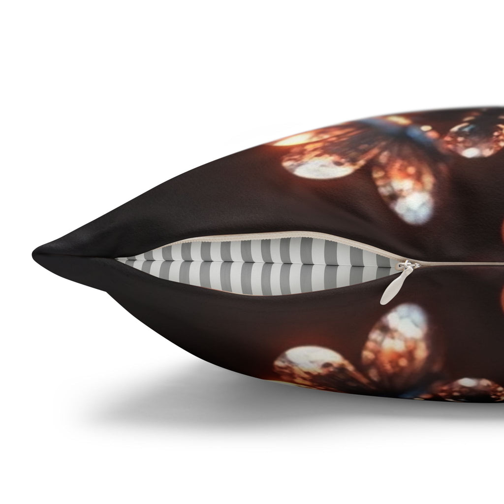 White, diamond flowers (in the evening) - Suede Square Pillowcase