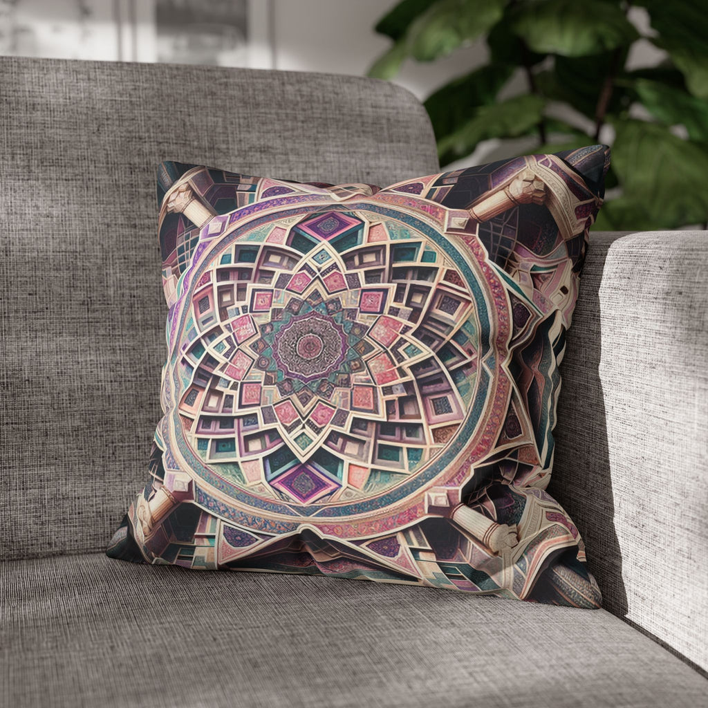 Persian Art (purple-grey) - Suede Square Pillowcase
