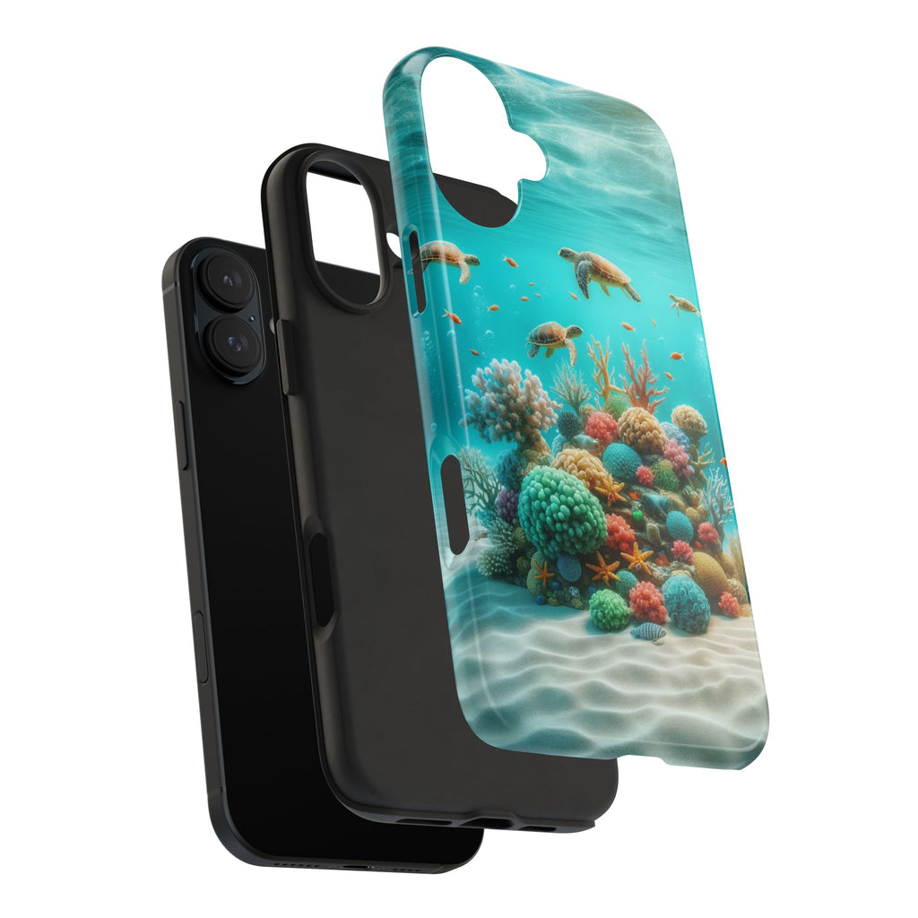 Phone Cases - Turtles on Coral Reef Design