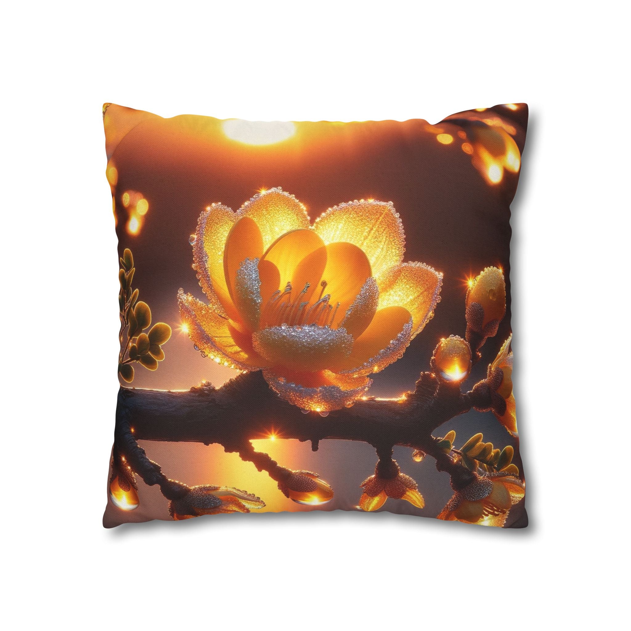 Big yellow flower  - Polyester Square Pillowcase