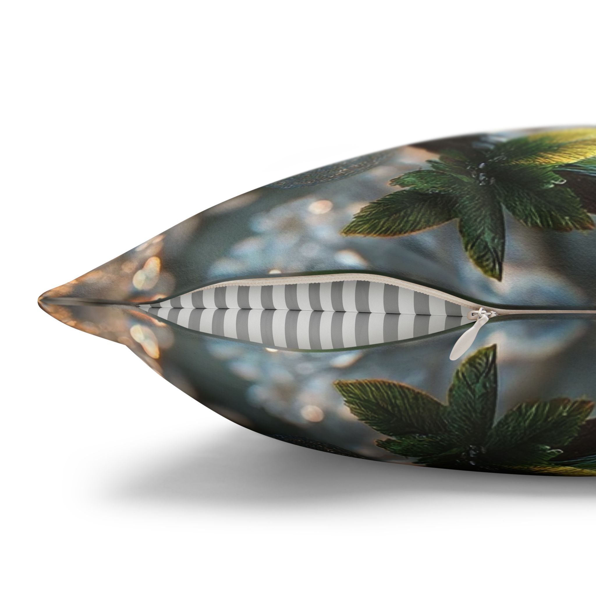 Big silver and white flowers - Suede Square Pillowcase