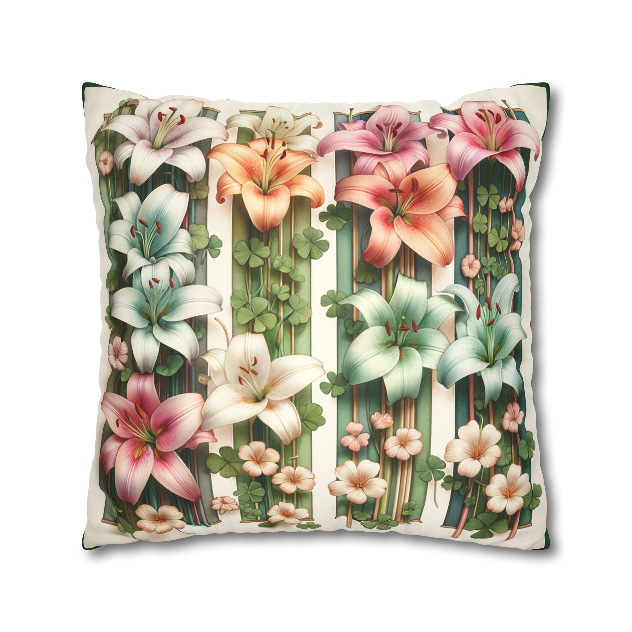 Lilies on a wall - Suede Square Pillowcase