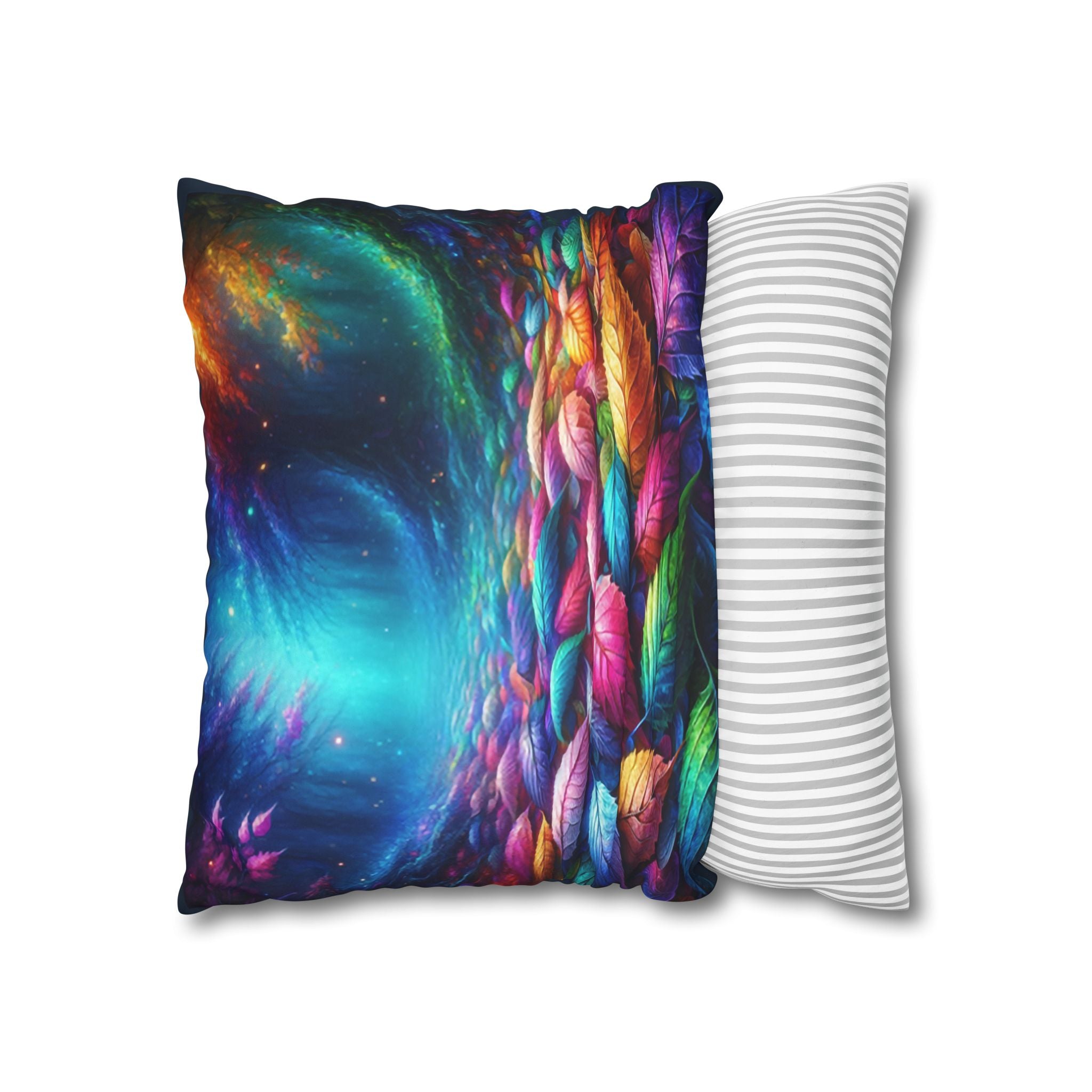Magical leaves (blue light) - Suede Square Pillowcase