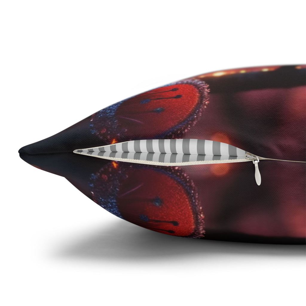 Pink flowers in sunset - Polyester Square Pillowcase