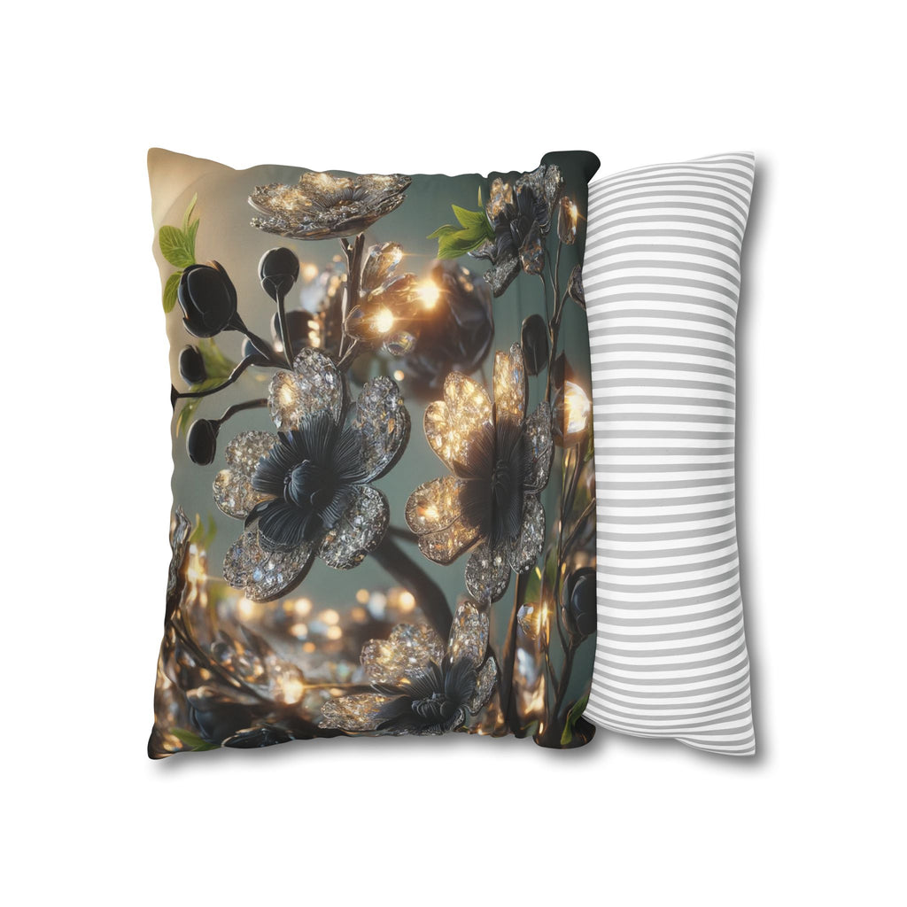 Shining diamond flowers - Suede Square Pillowcase