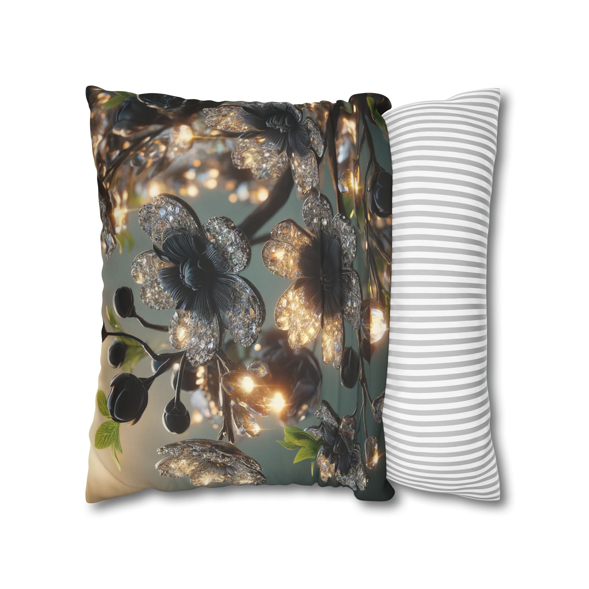 Shining diamond flowers - Suede Square Pillowcase