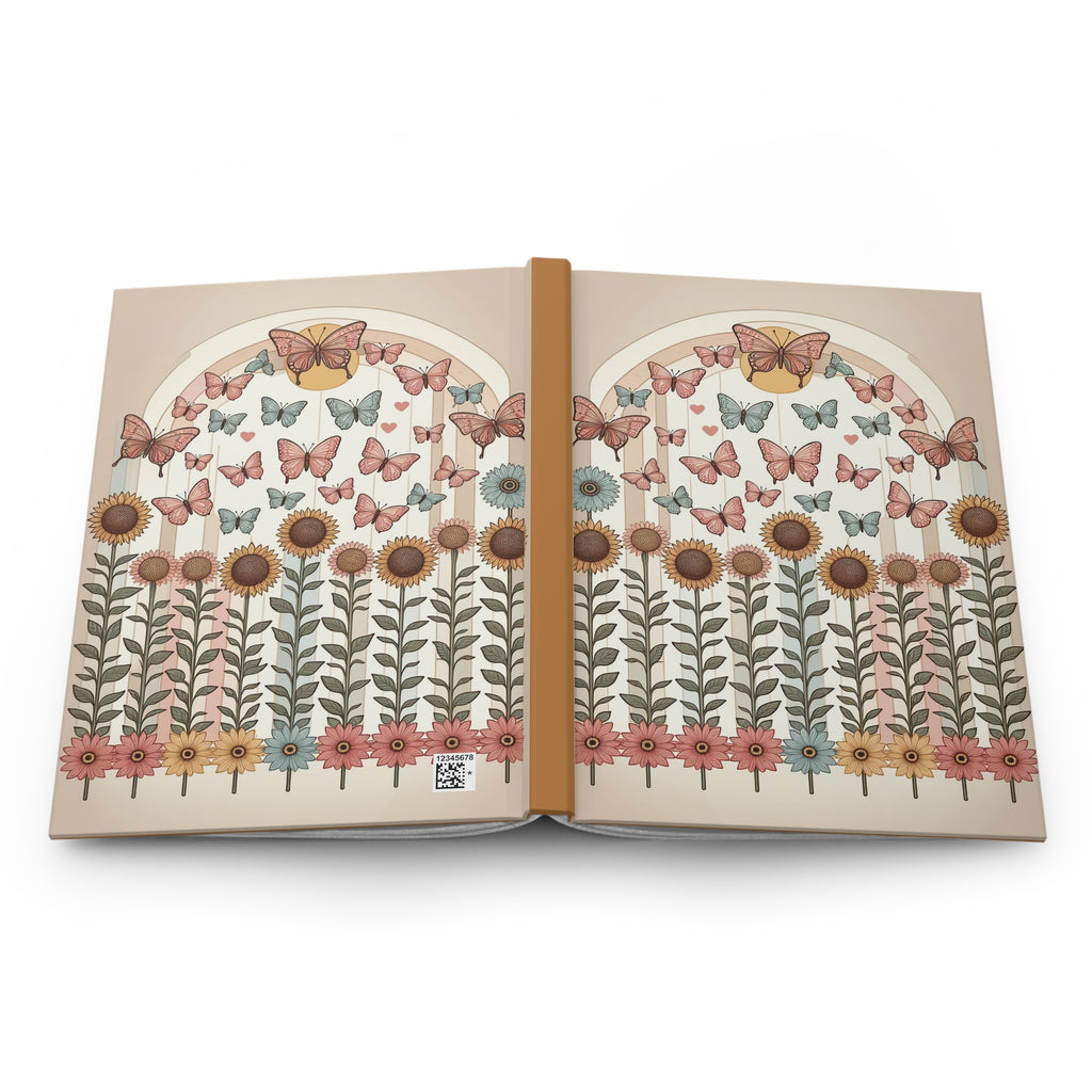 Sunflowers and butterflies 1 - Hardcover Notebook