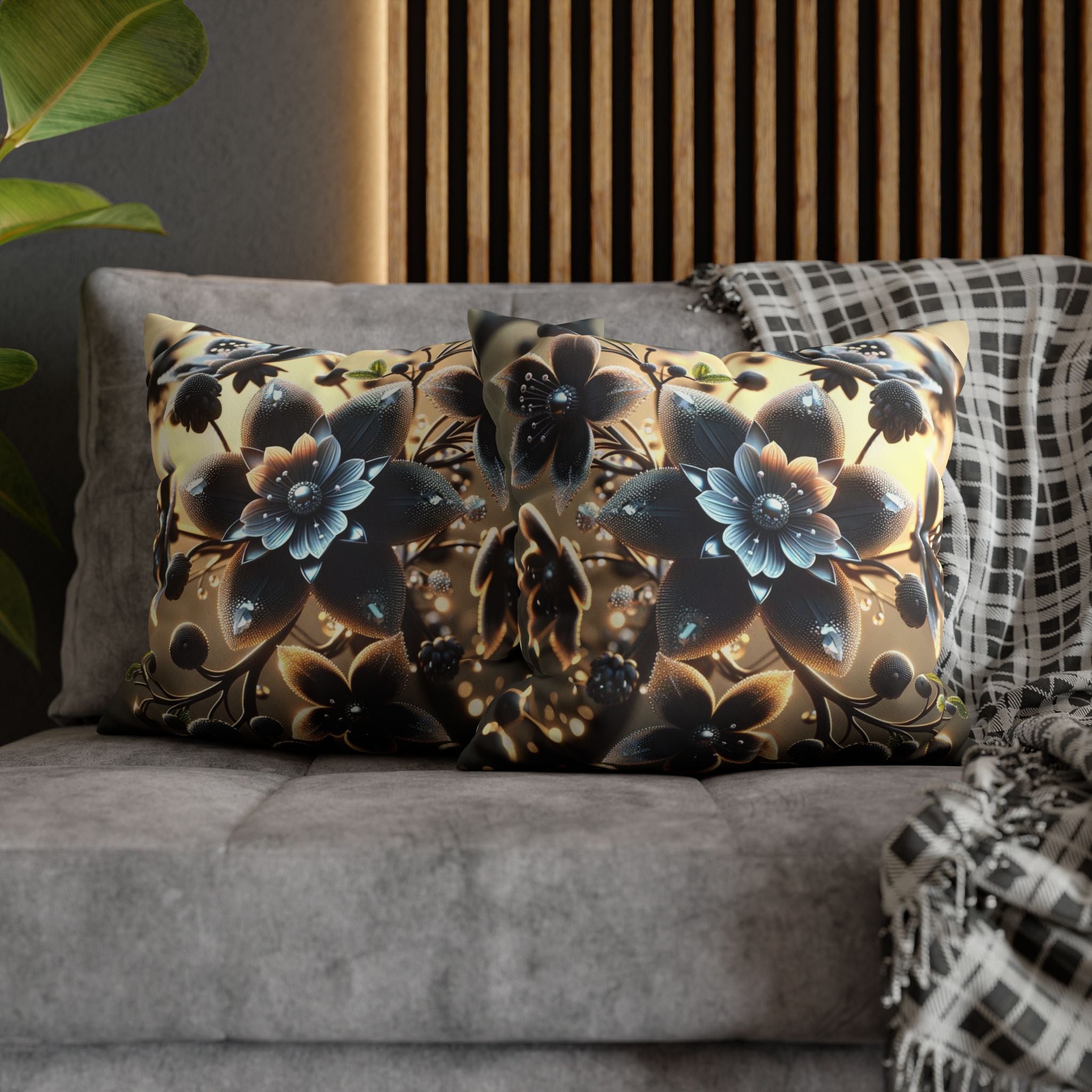 A large black flower - Suede Square Pillowcase