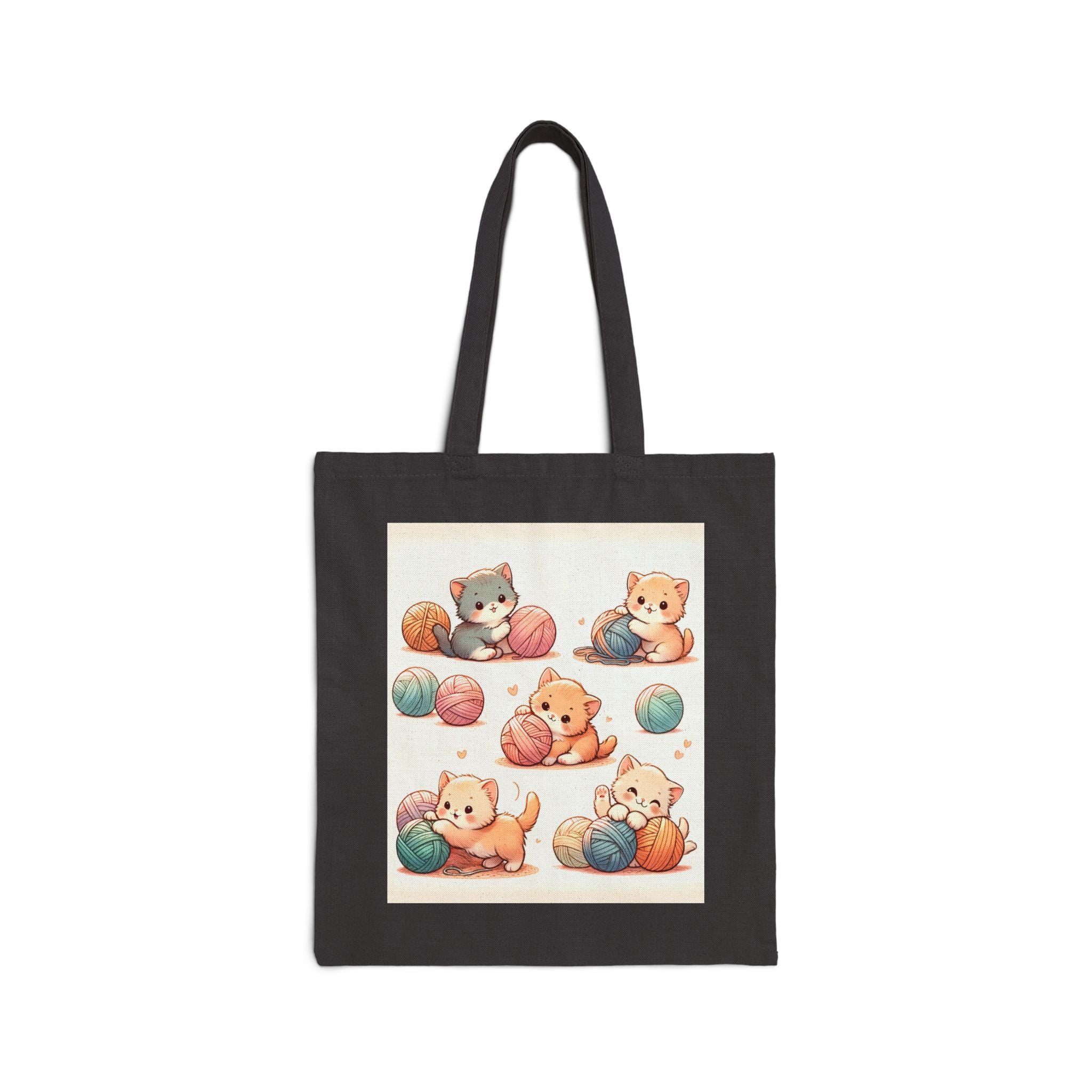 Cute Cat Tote Bag - Cotton Canvas Tote Bag