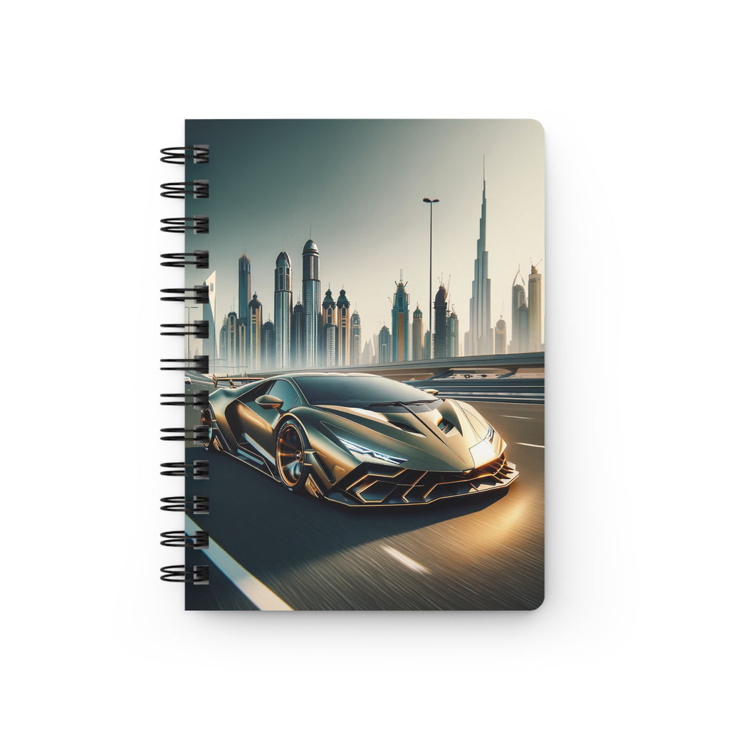 Golden colour car - Spiral Notebook