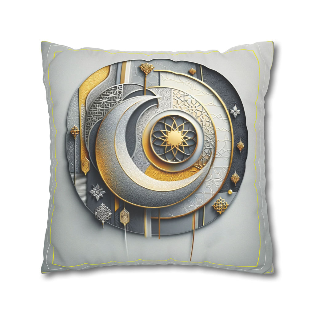 Islamic Art (gold, silver and grey) - Suede Square Pillowcase