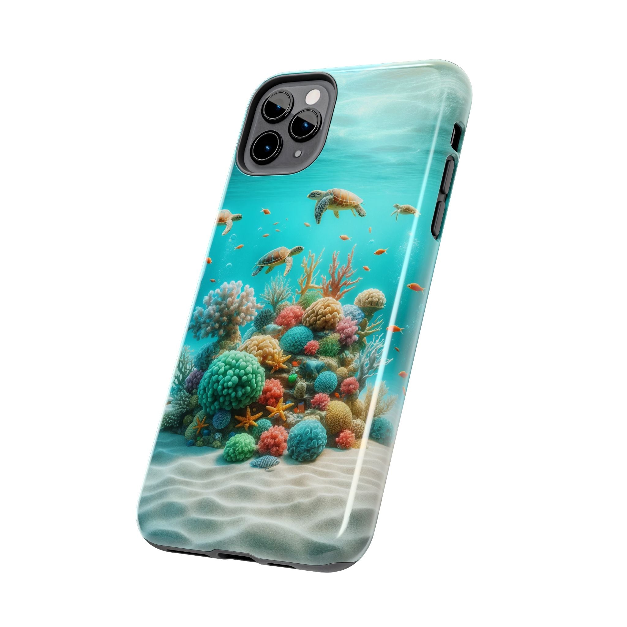 Phone Cases - Turtles on Coral Reef Design