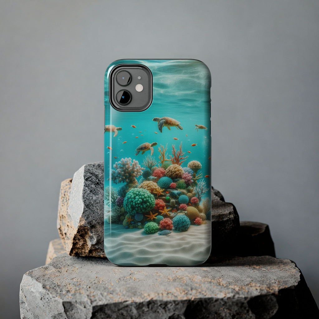 Phone Cases - Turtles on Coral Reef Design