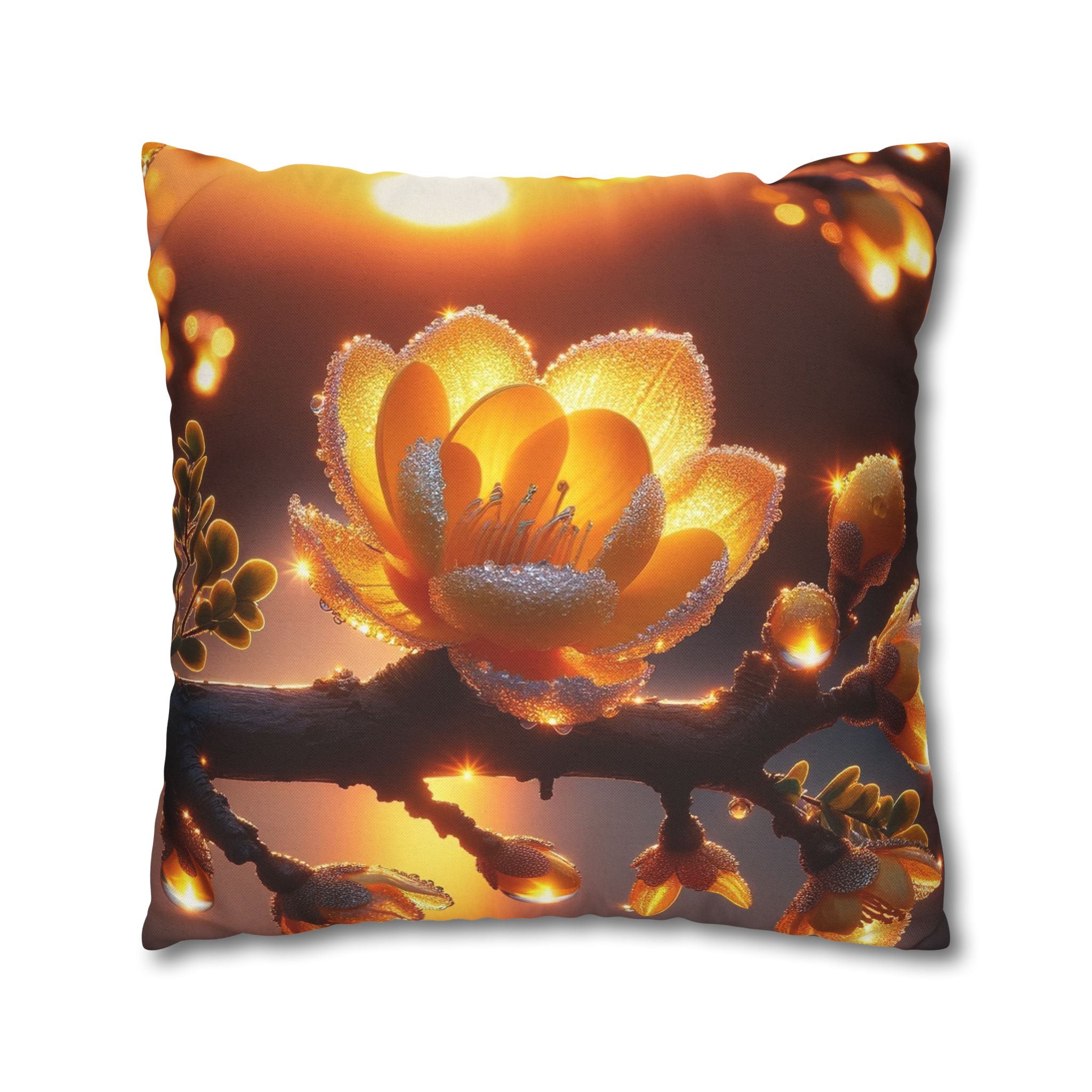 Big yellow flower  - Polyester Square Pillowcase