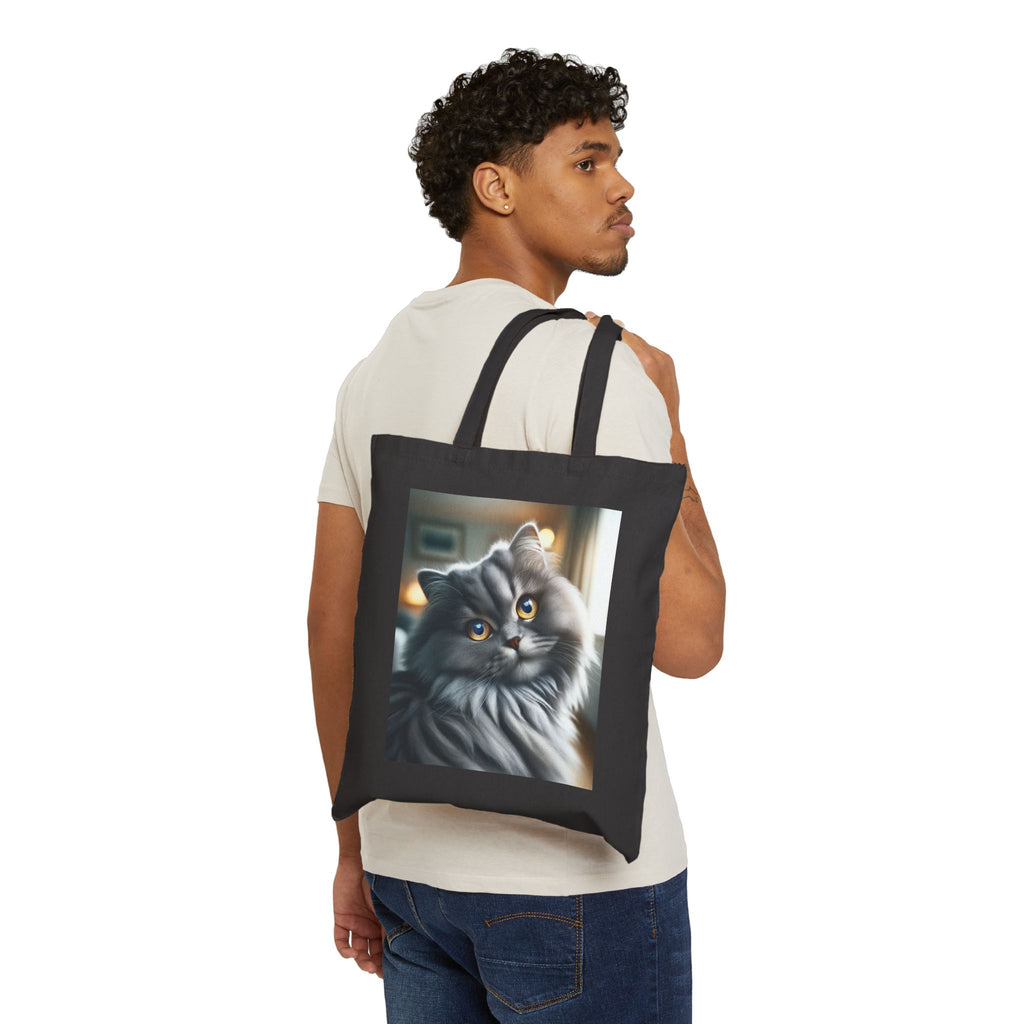 Adorable Cat Art - Cotton Canvas Tote Bag