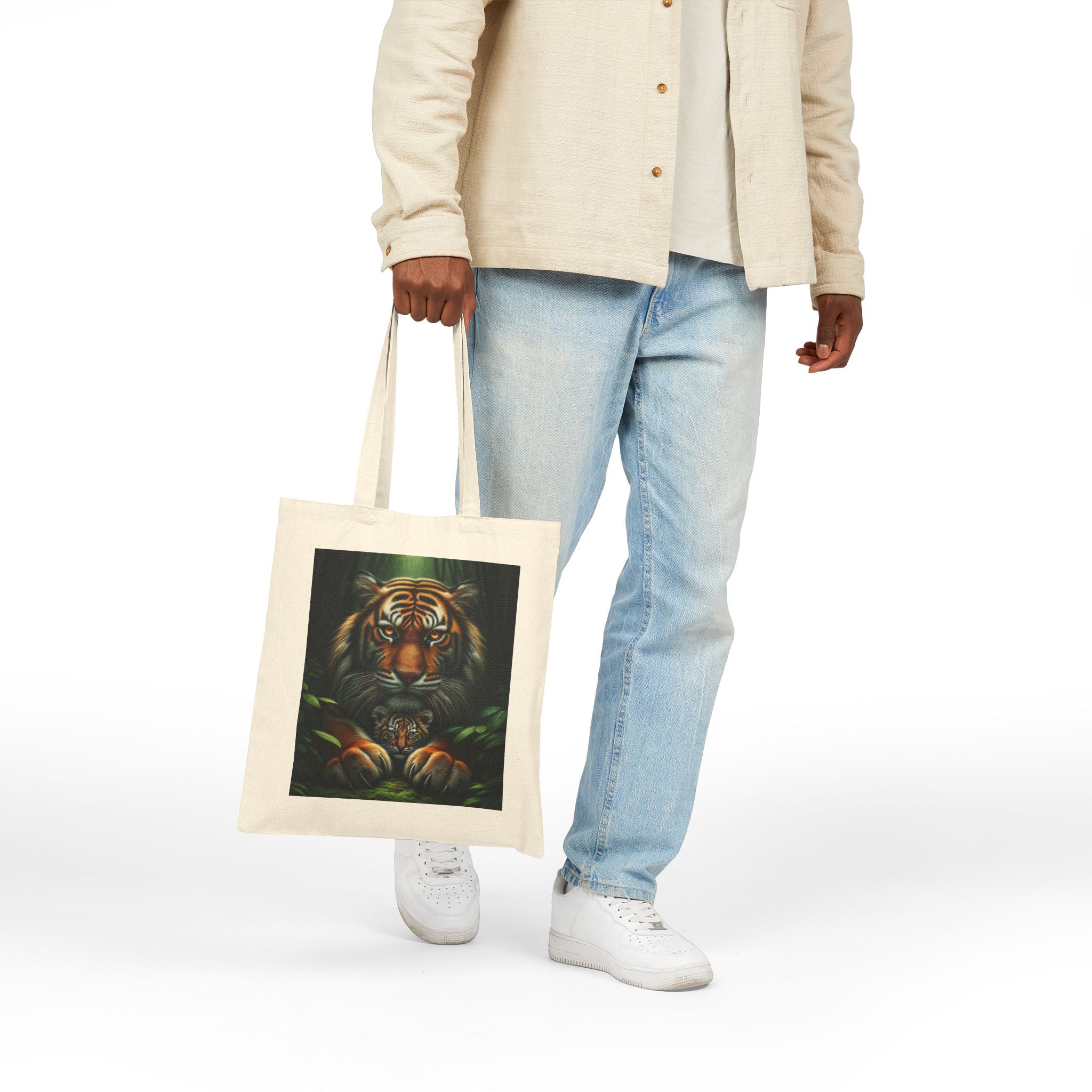 Majestic Tiger Design - Cotton Canvas Tote Bag