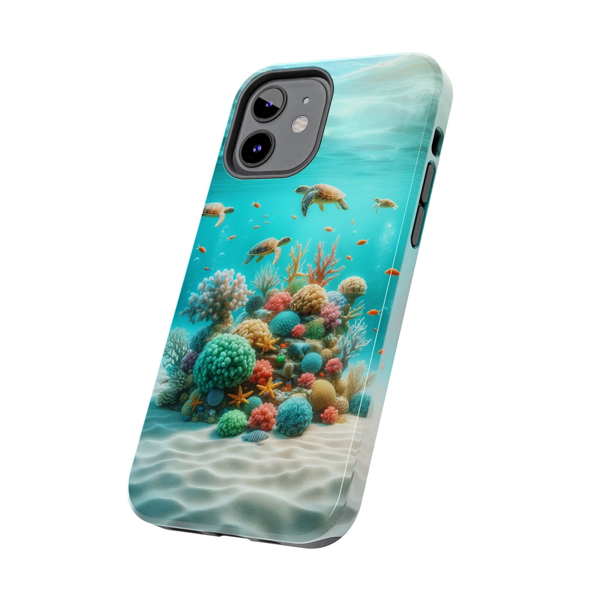 Phone Cases - Turtles on Coral Reef Design