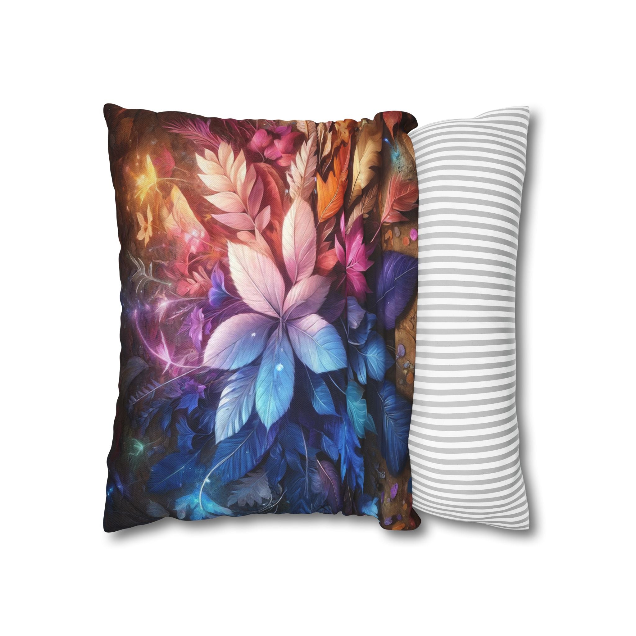 Pastel coloured magical Leaves - Polyester Square Pillowcase