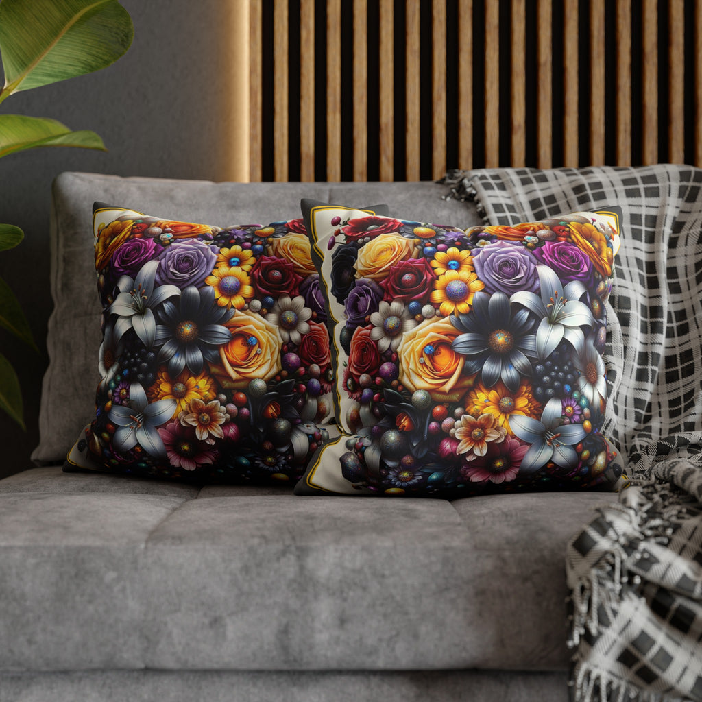 Colourful Bouquet (3) - Suede Square Pillowcase