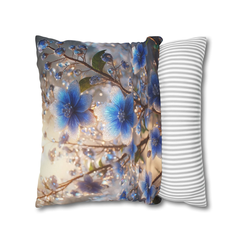 Blue flowers (in sunlight) - Suede Square Pillowcase