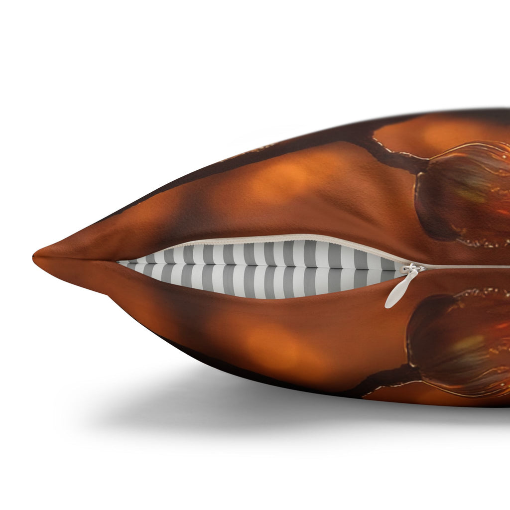 Yellow diamond flowers (3) - Suede Square Pillowcase