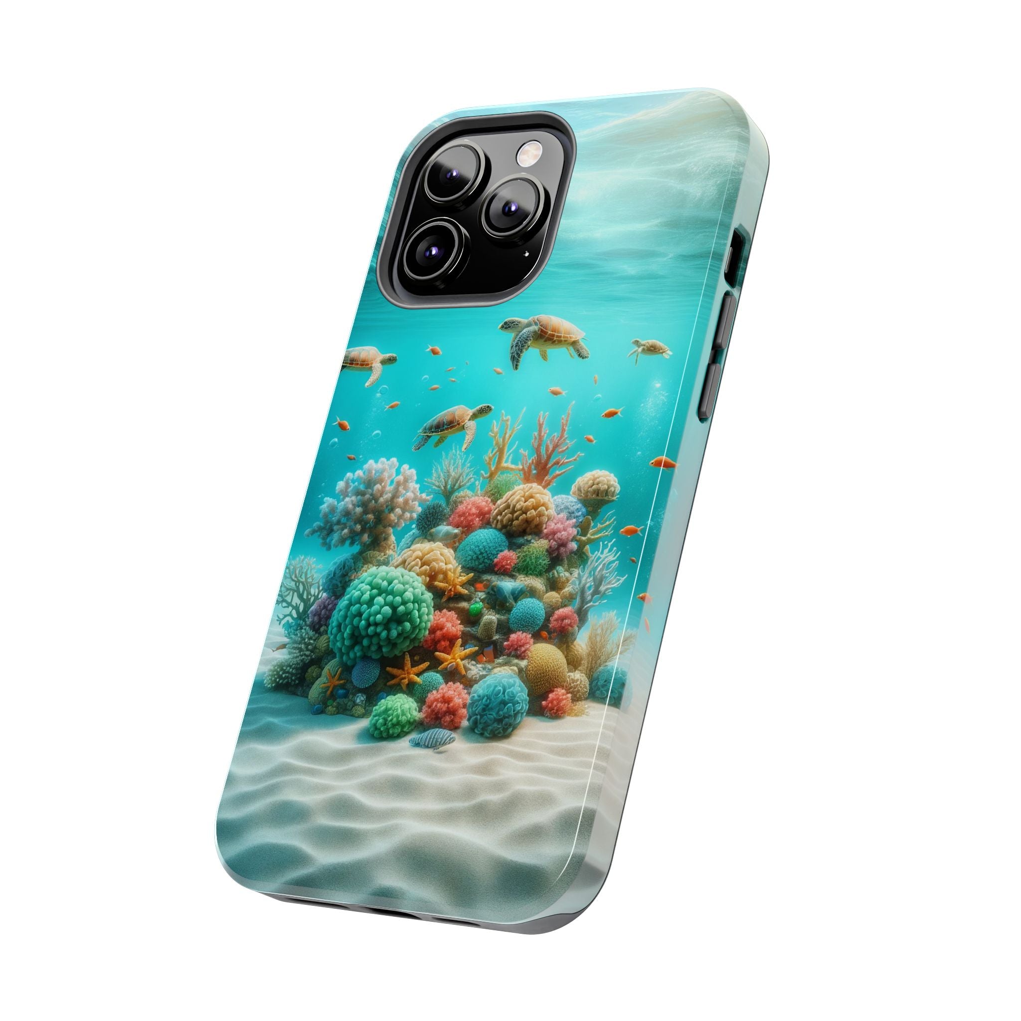 Phone Cases - Turtles on Coral Reef Design