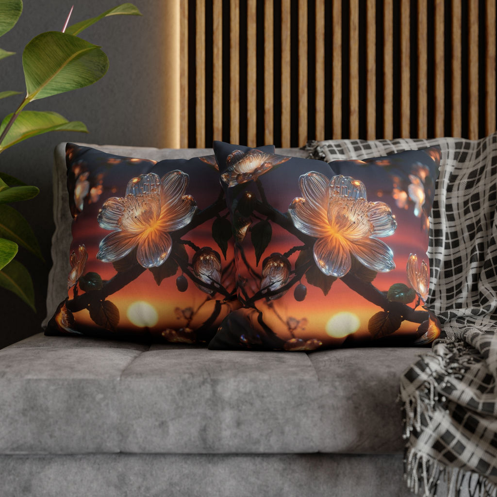 White, diamond flower - Suede Square Pillowcase