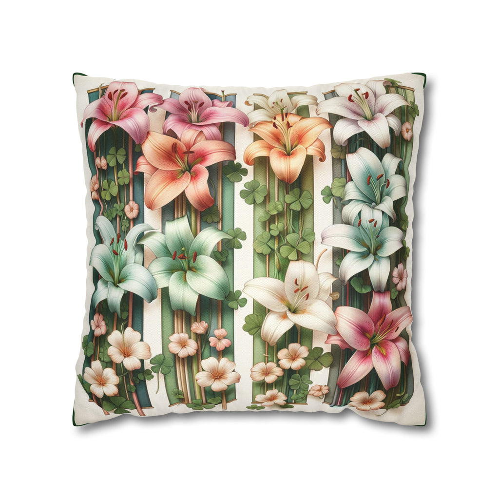 Lilies with little leaves - Polyester Square Pillowcase