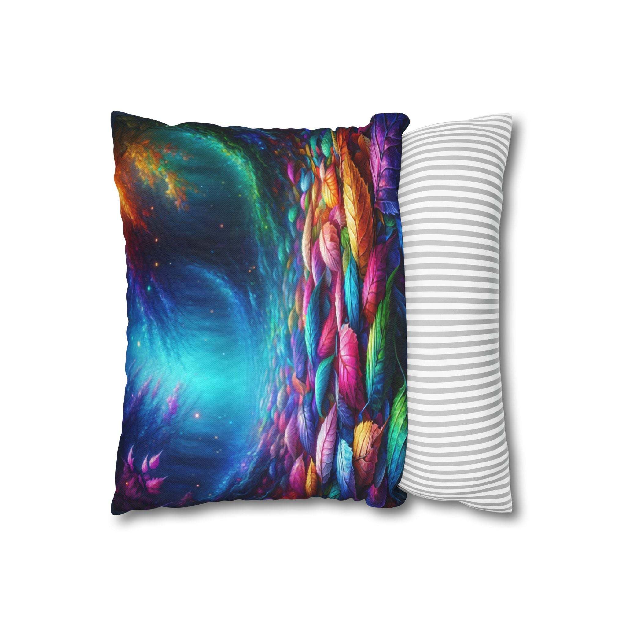 Magical Leaves in a forest-  Polyester Square Pillowcase