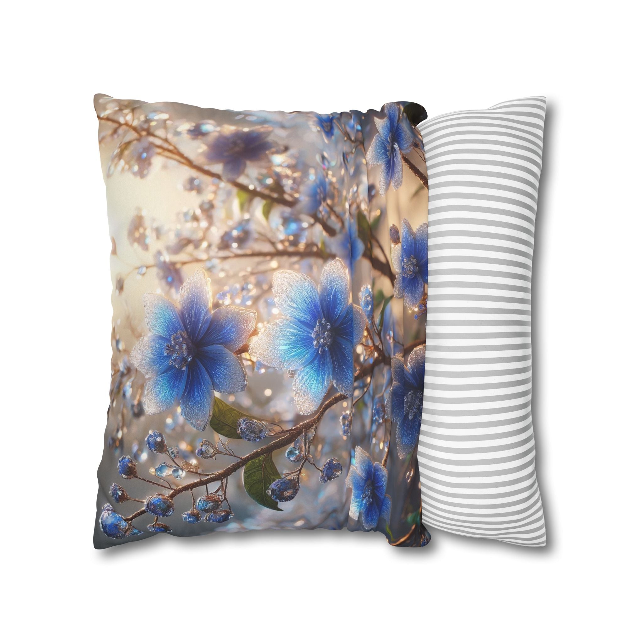 Blue flowers (in sunlight) - Suede Square Pillowcase