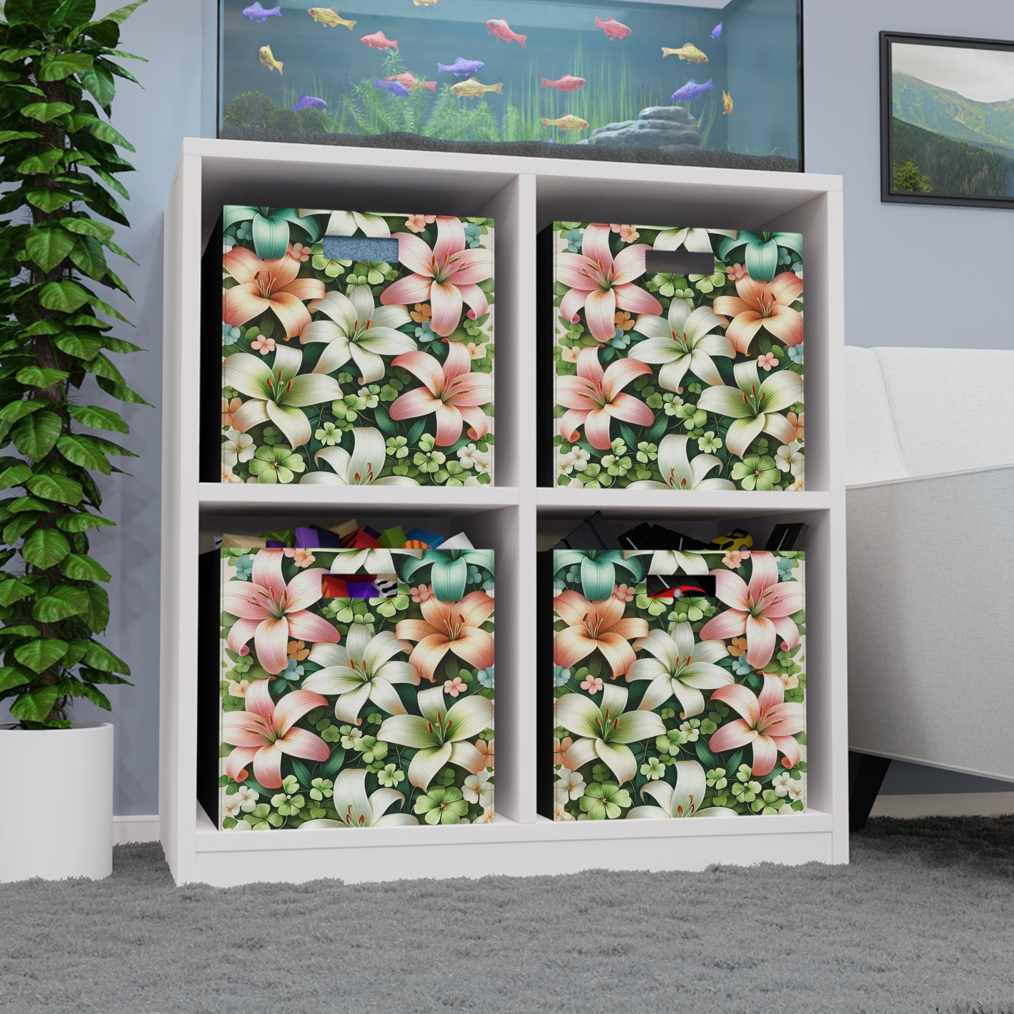 Lilies on green - Storage Box