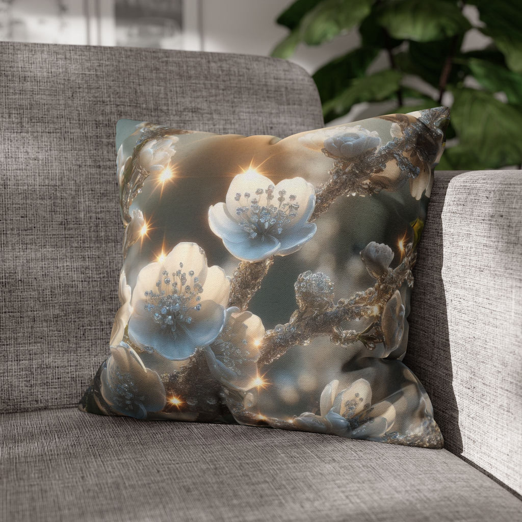 Small white flowers - Polyester Square Pillowcase