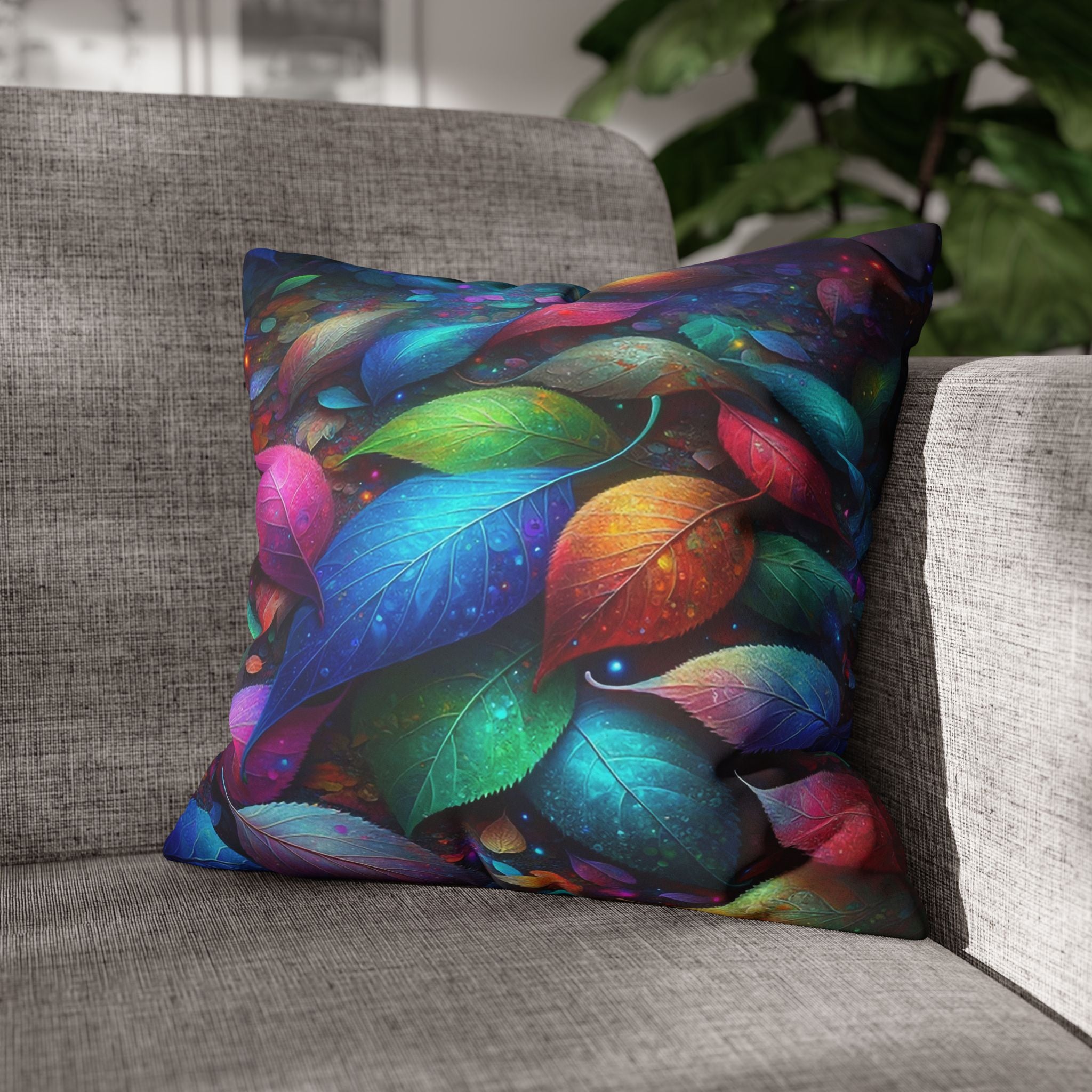 Magical, colourful leaves  - Suede Square Pillowcase