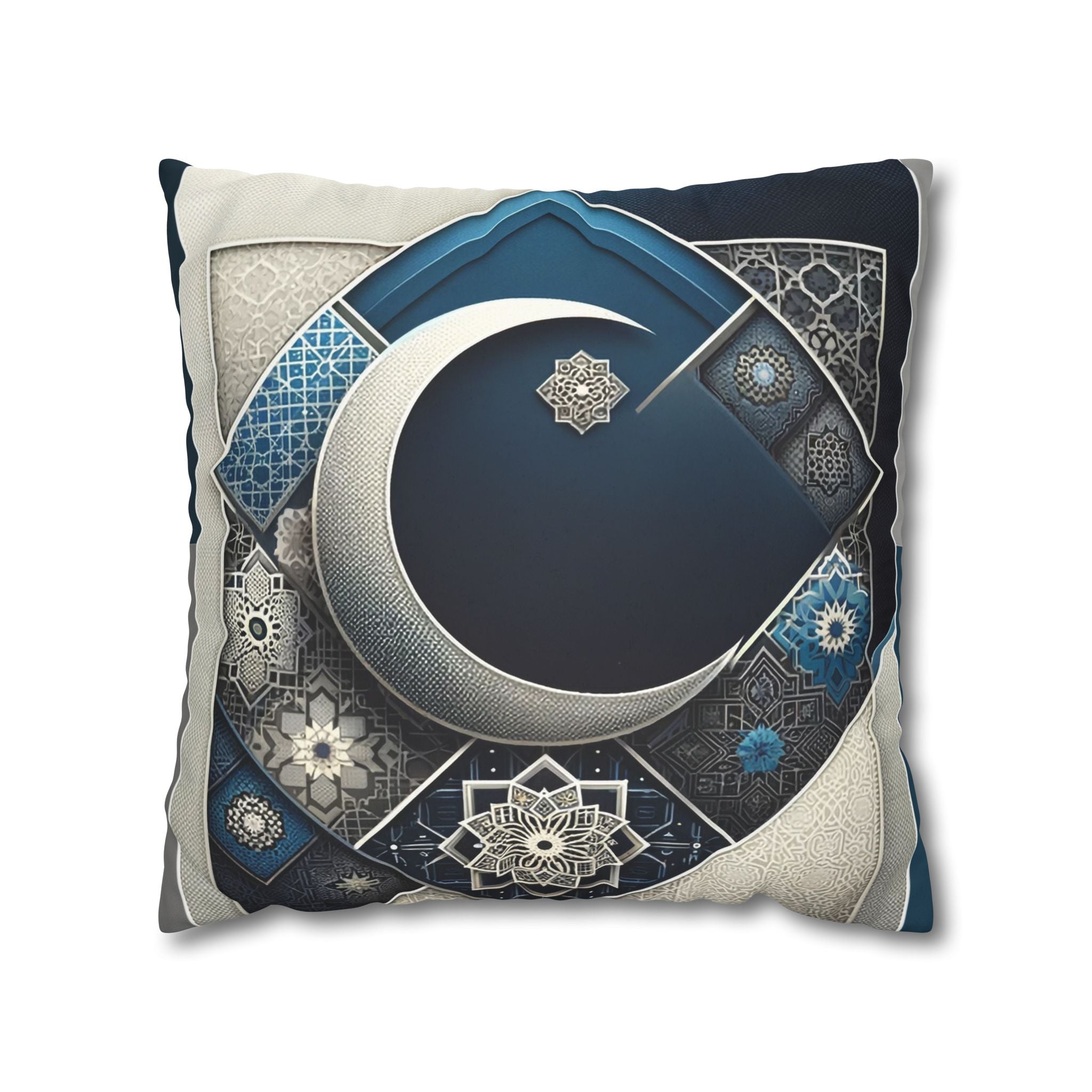 Islamic Art (blue and white) - Suede Square Pillowcase