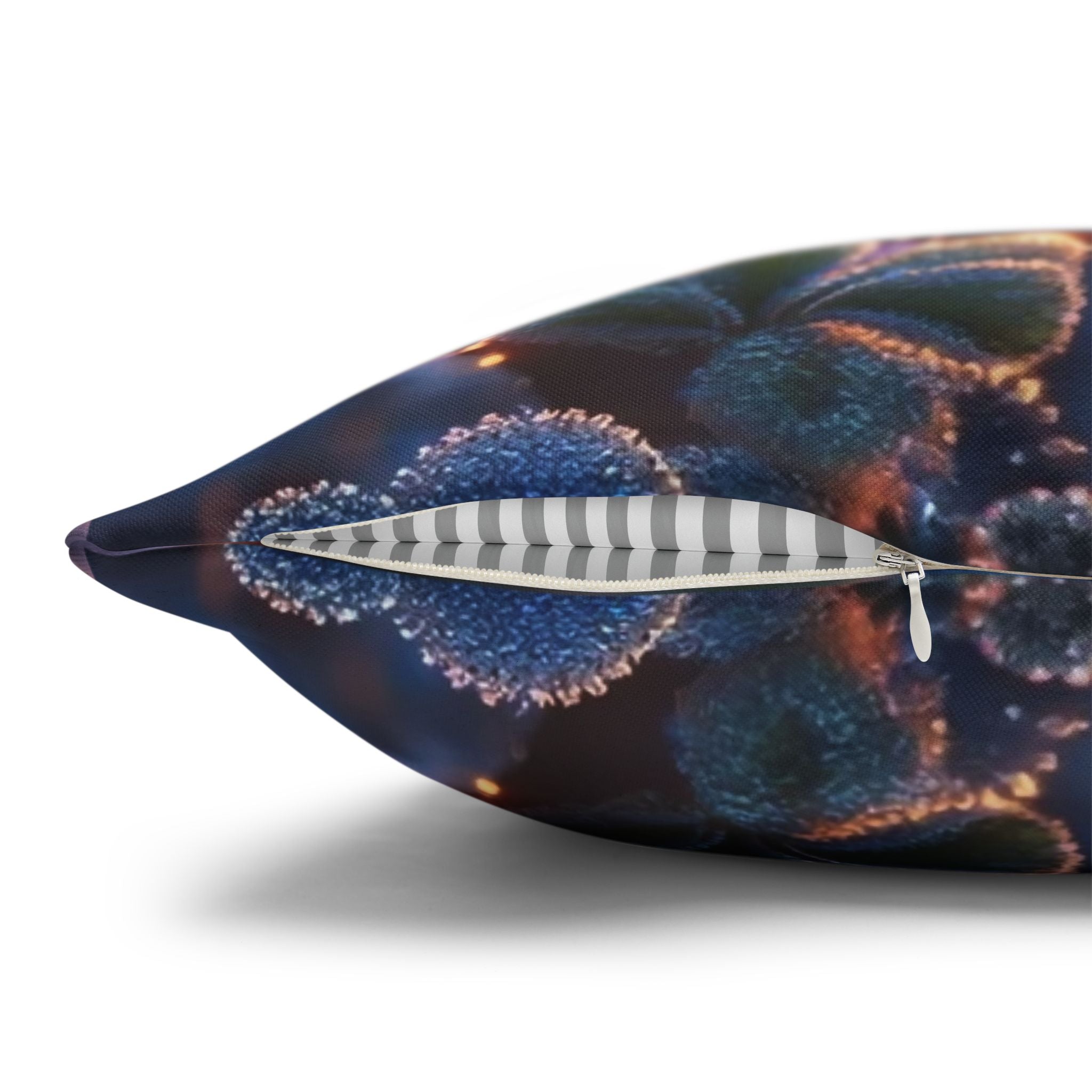 Pillowcase with Blue Flowers and Diamonds