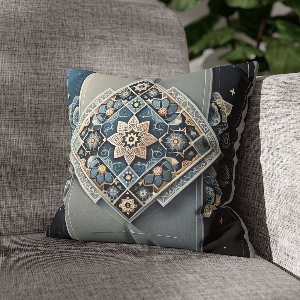 Islamic Art (blue-grey) - Suede Square Pillowcase