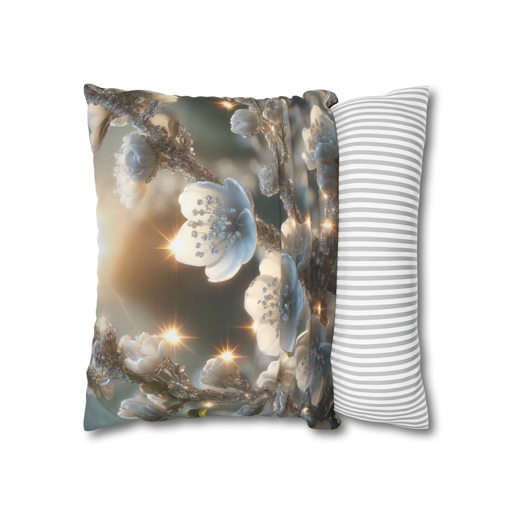 Small white flowers - Polyester Square Pillowcase