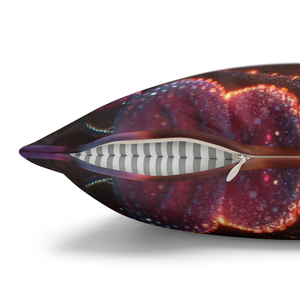 Pink diamond flowers - Suede Square Pillowcase